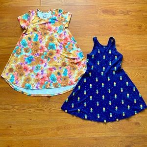 DRESS BUNDLE - Girls Floral and Pineapple Dresses Size 8 - Like New